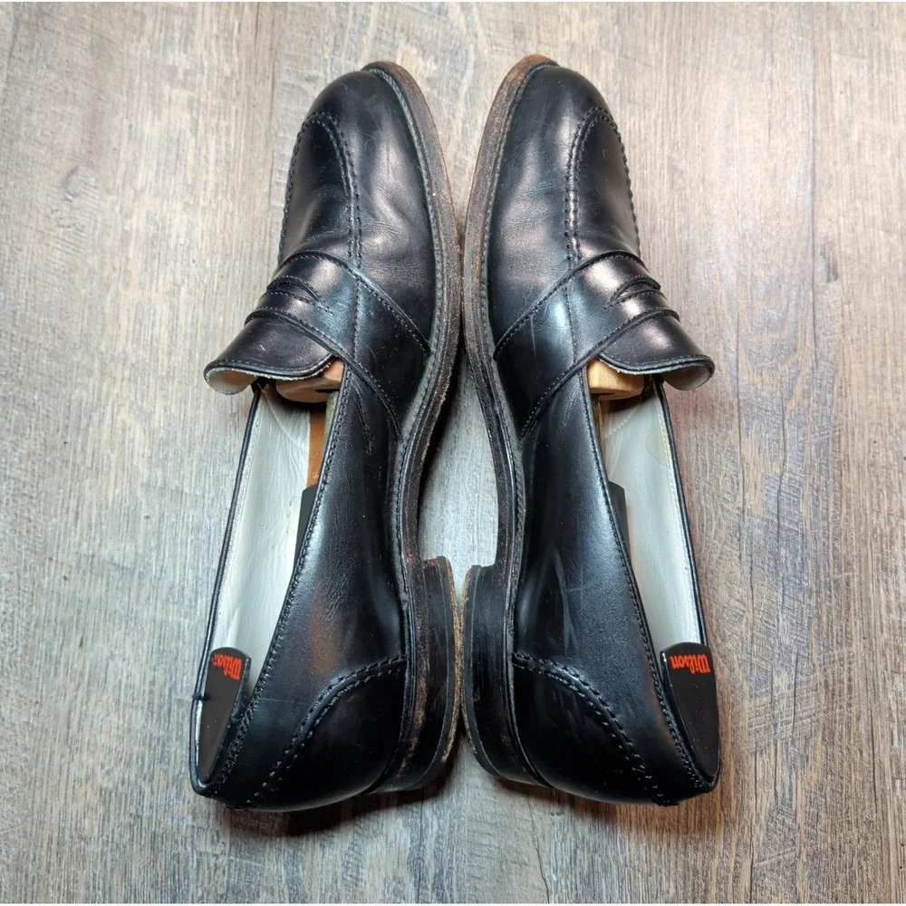 Alden 681 Calf Leather Black Full Strap Penny Loafers Shoes Mens 11 B/D Made USA